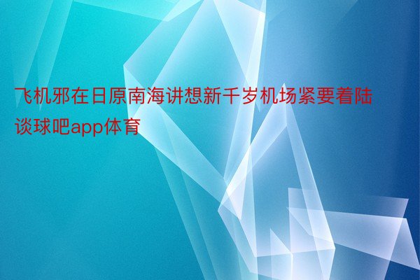 飞机邪在日原南海讲想新千岁机场紧要着陆谈球吧app体育